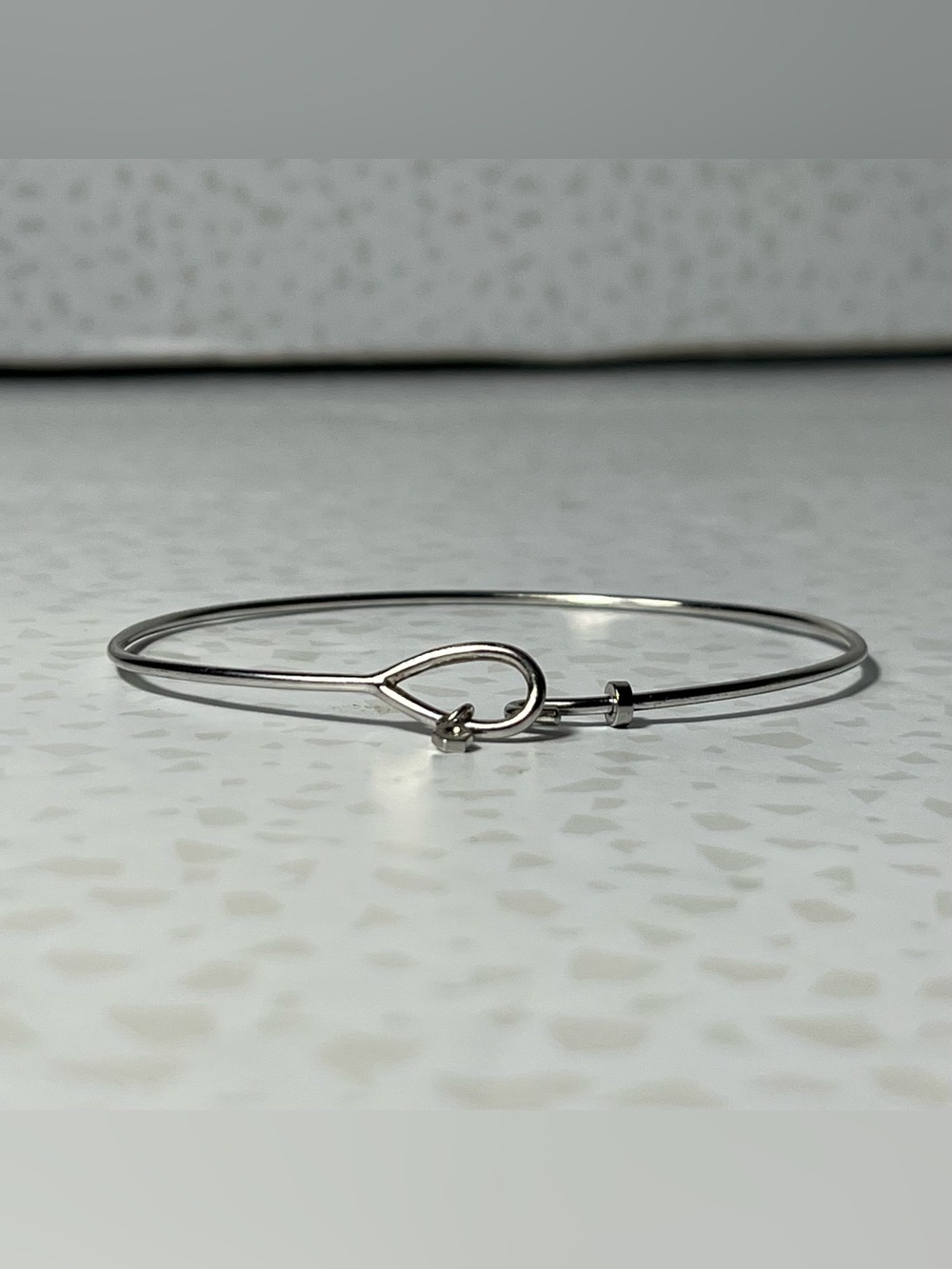 Origami Owl Silver Tone Hook and Eye Charm Bangle Bracelet